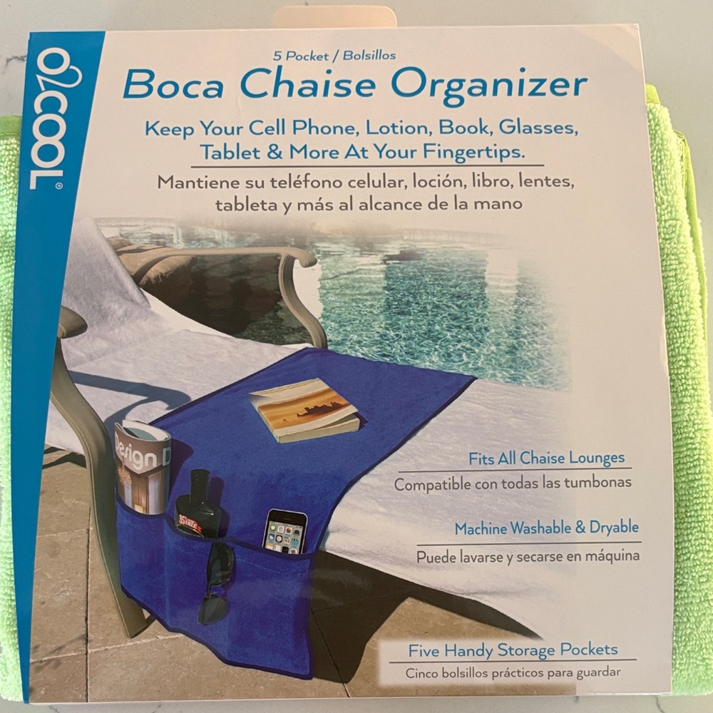 2cool Light Green Boca Chaise Organizer